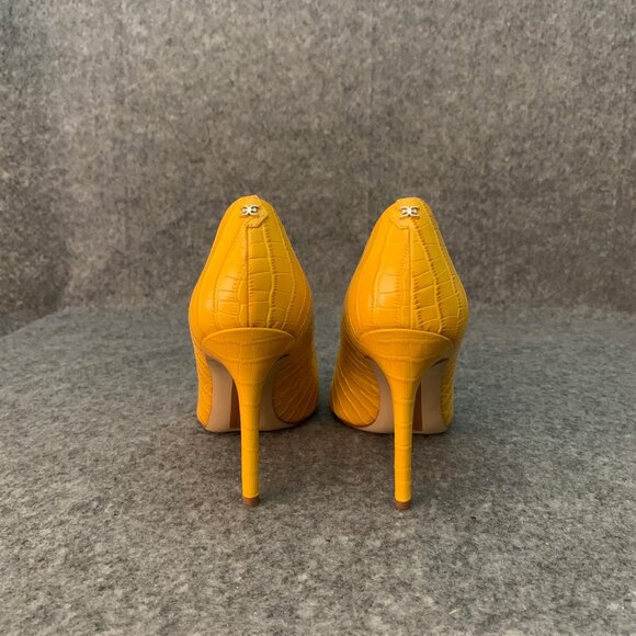 Sam Edelman Hazel Women’s Leather Dijon Yellow Heel Pointed Toe Pump Shoes - Picture 10 of 11